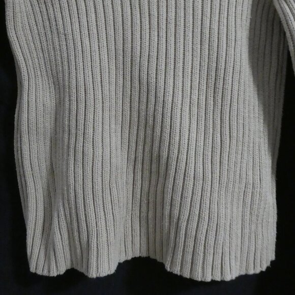 Y2K | OLD NAVY | small | Ribbed Beige Turtleneck Cotton Sweater - Picture 7 of 14